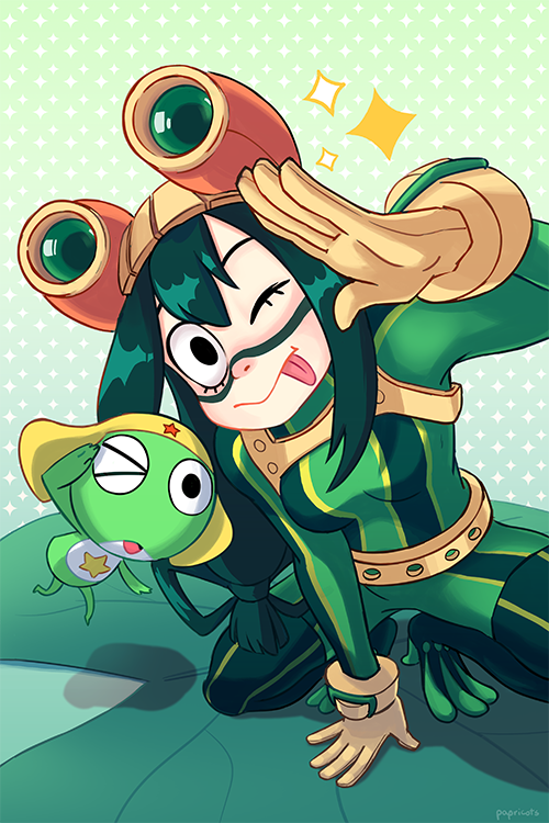 asui tsuyu and keroro (boku no hero academia and 1 more) drawn by papricots