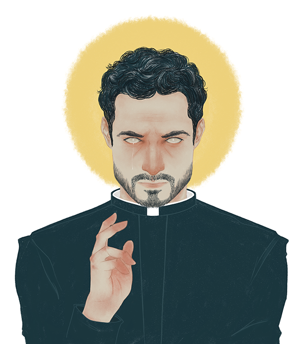 tomas ortega (the exorcist) drawn by weardes