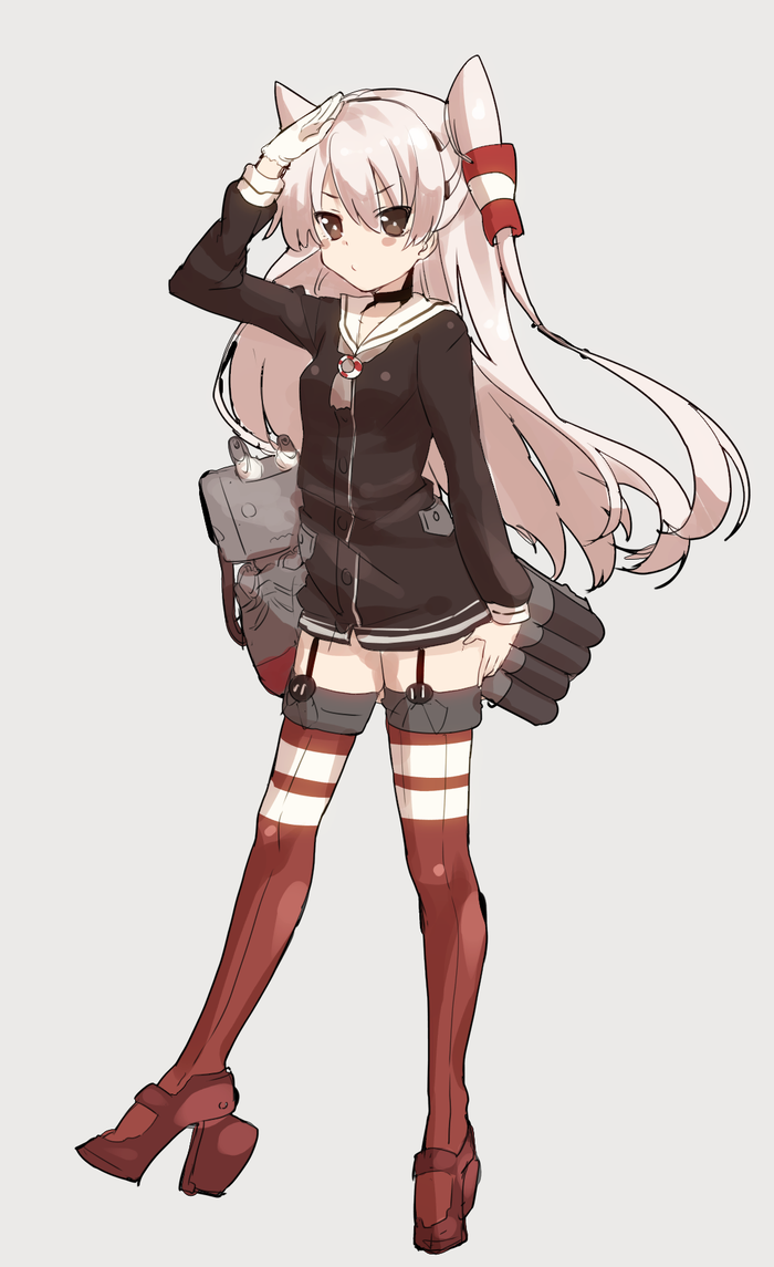 amatsukaze and rensouhou-kun (kantai collection) drawn by keita_(tundereyuina)