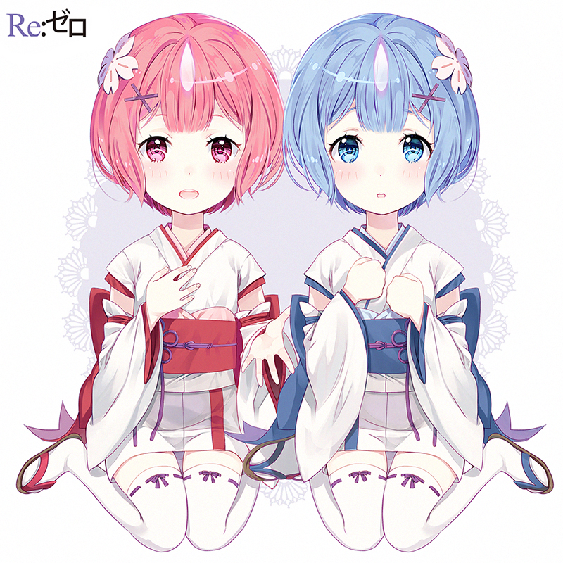 rem and ram (re:zero kara hajimeru isekai seikatsu) drawn by chagoon