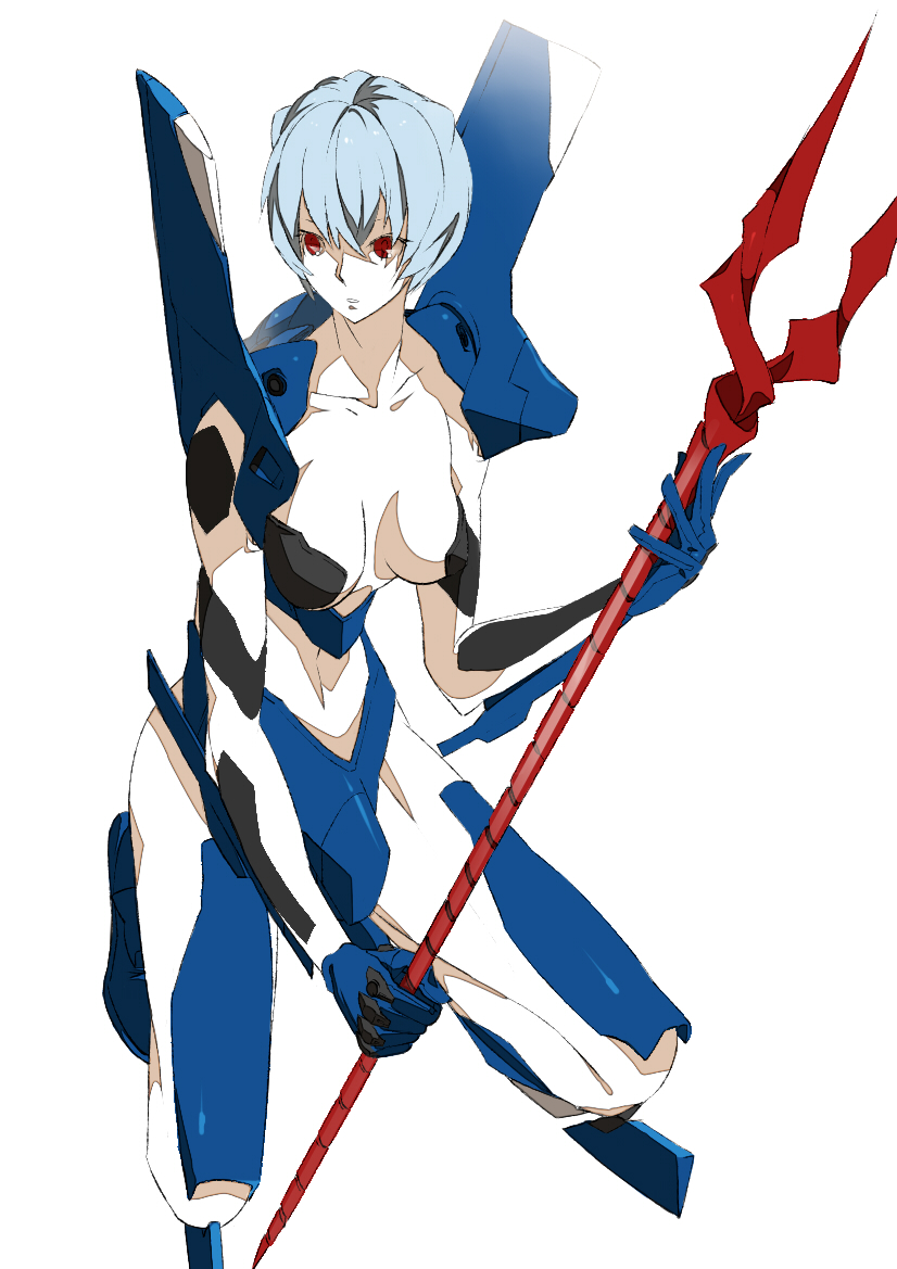 ayanami rei and eva 00 (neon genesis evangelion) drawn by bthx