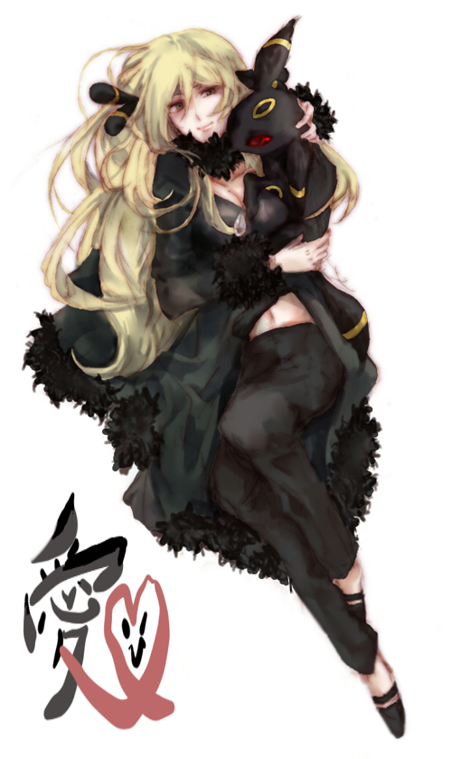 cynthia and umbreon (pokemon and 1 more) drawn by mirrrrr