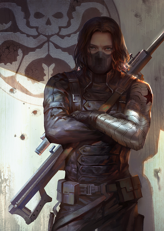 bucky barnes and winter soldier (marvel and 3 more) drawn by kdash