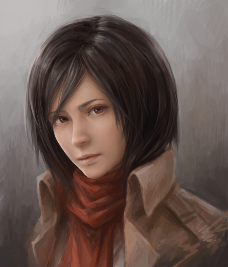 mikasa ackerman (shingeki no kyojin) drawn by jason_peng