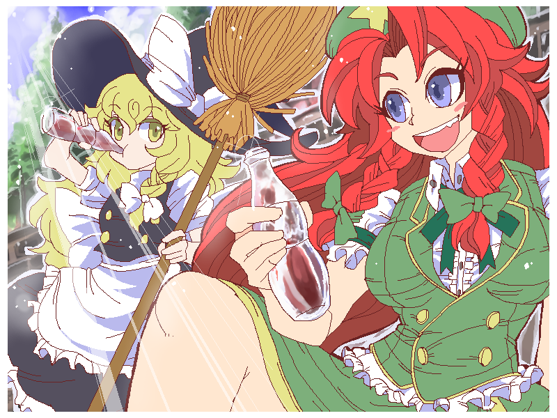 kirisame marisa and hong meiling (touhou) drawn by yt_(wai-tei)