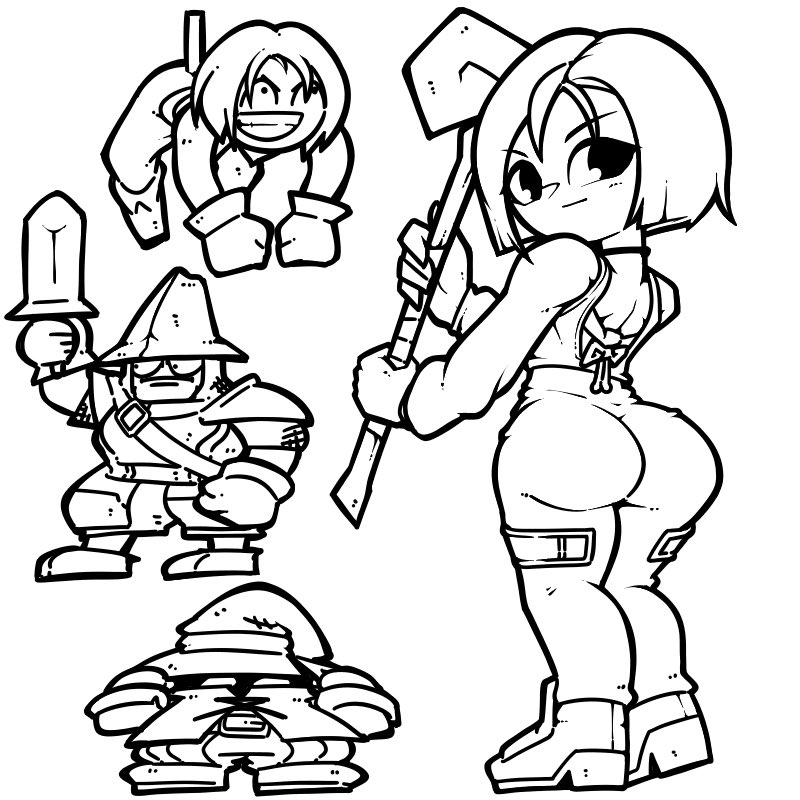 zidane tribal, garnet til alexandros xvii, vivi ornitier, and adelbert steiner (final fantasy and 1 more) drawn by name_omoitukan2