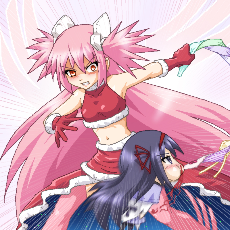 akemi homura, kaname madoka, and ultimate madoka (mahou shoujo madoka magica) drawn by hayashiya_zankurou