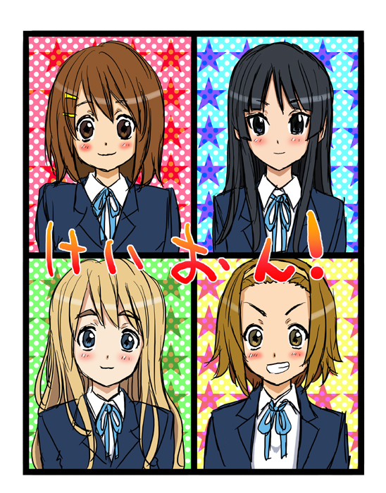 akiyama mio, hirasawa yui, tainaka ritsu, and kotobuki tsumugi (k-on!) drawn by kazuki_kotobuki