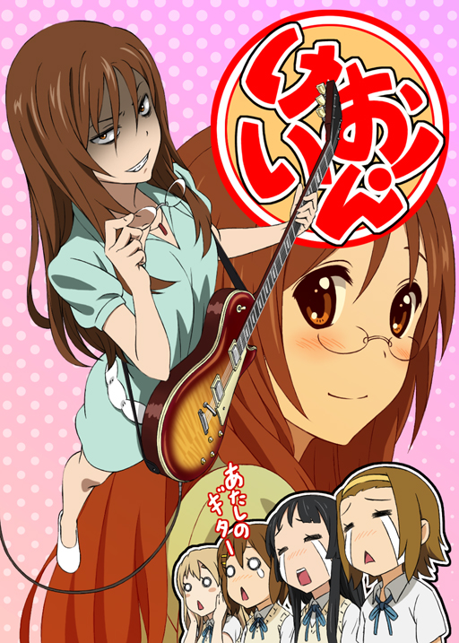 akiyama mio, hirasawa yui, tainaka ritsu, kotobuki tsumugi, and yamanaka sawako (k-on!) drawn by kame_(pixiv)