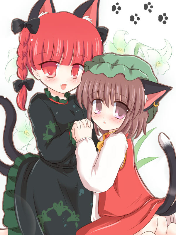 kaenbyou rin and chen (touhou) drawn by ry_(yagoyago)