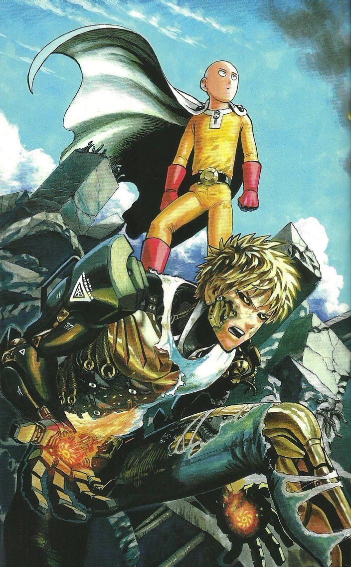 saitama and genos (one-punch man) drawn by murata_yuusuke