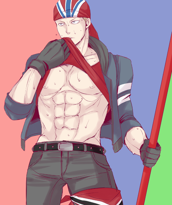 billy kane (the king of fighters and 2 more) drawn by yk_(waikeee)