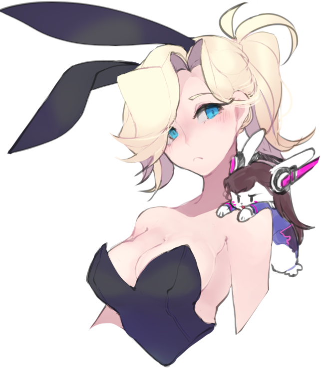 d.va and mercy (overwatch and 1 more) drawn by mwo_imma_hwag Betabooru.