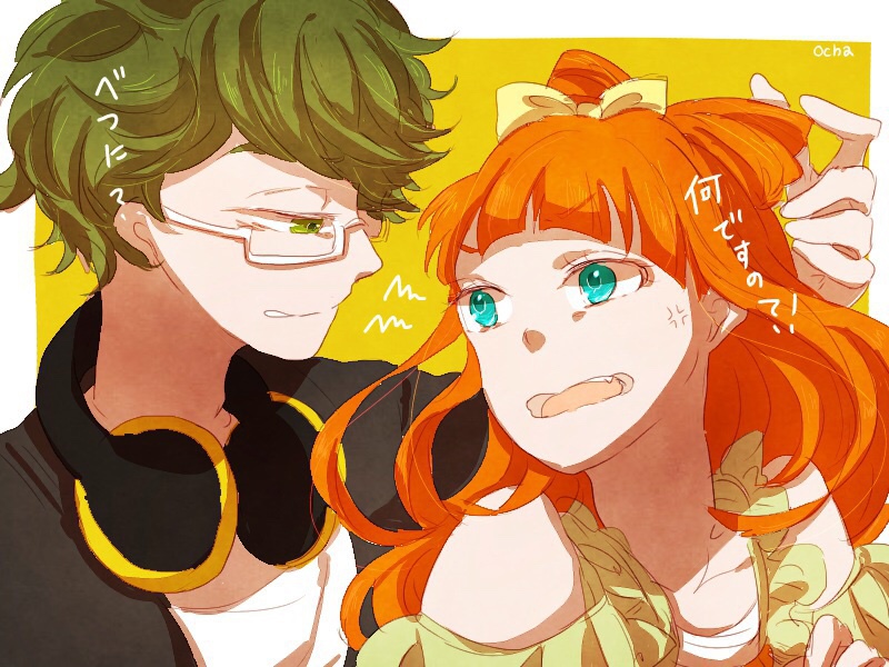 saotome ako and kira kanata (aikatsu! and 1 more) drawn by cha_(variaireven)
