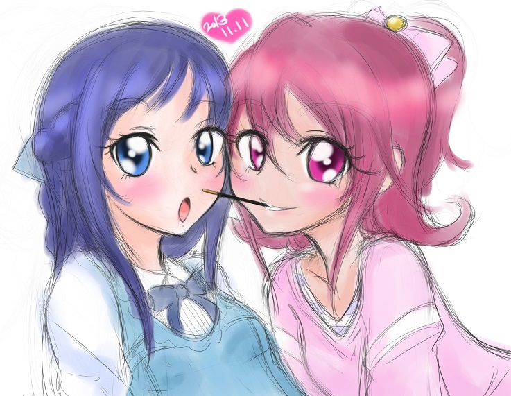 hishikawa rikka and aida mana (precure and 1 more) drawn by warehamonokaki