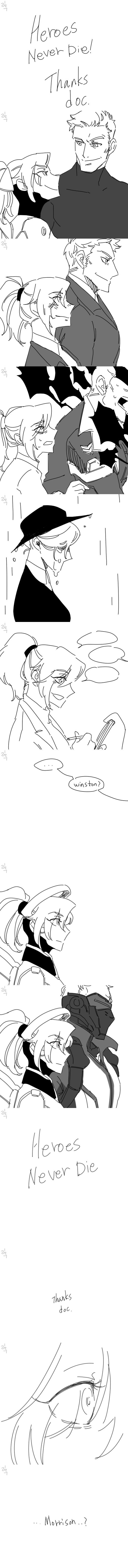 mercy and soldier: 76 (overwatch and 1 more) drawn by lillu