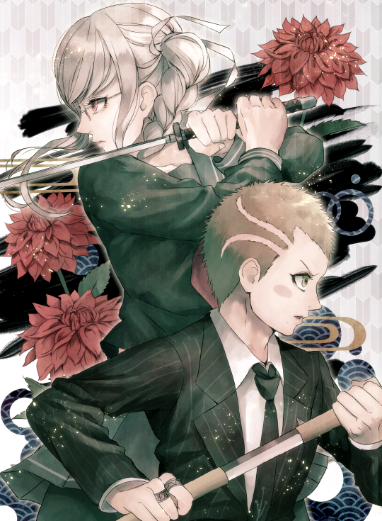 pekoyama peko and kuzuryu fuyuhiko (danganronpa and 1 more) drawn by sakuyu