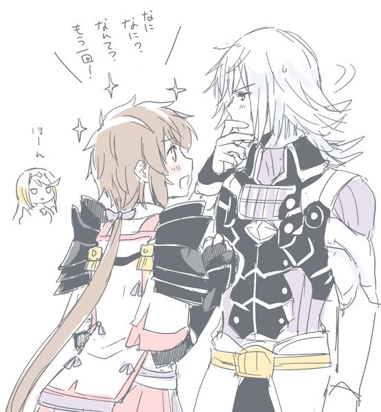mythra, lora, and jin (xenoblade chronicles and 2 more) drawn by mizuki_riko