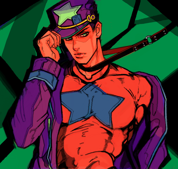 kujo jotaro (jojo no kimyou na bouken and 1 more) drawn by ipsey-wipsey
