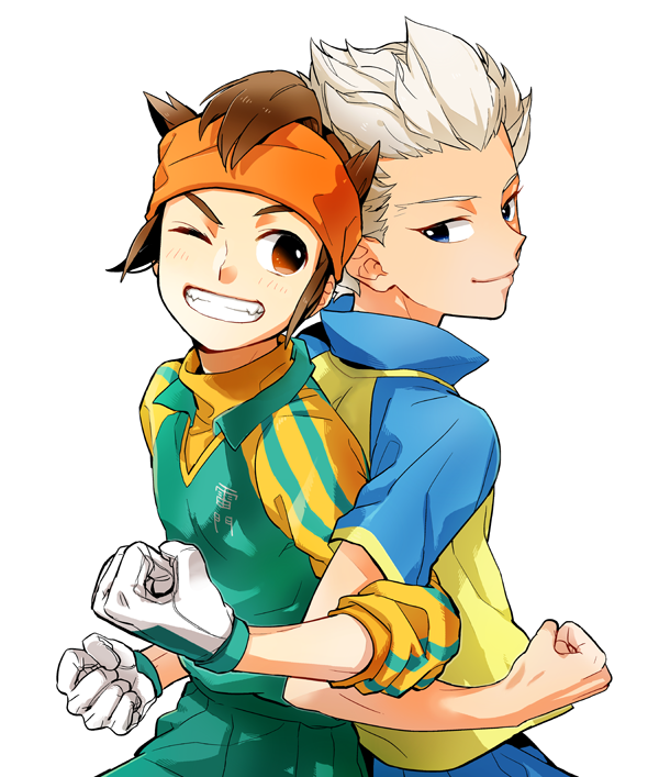 endou mamoru and gouenji shuuya (inazuma eleven) drawn by yunopan_chako