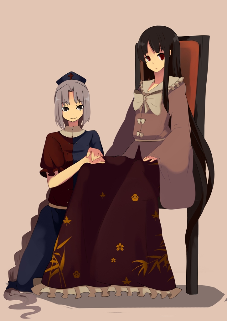 houraisan kaguya and yagokoro eirin (touhou) drawn by fuurin_(omaemona)