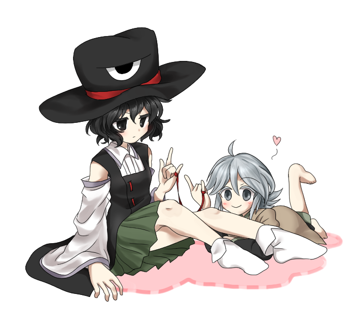 enraku tsubakura and houlen yabusame (len'en) drawn by jandare