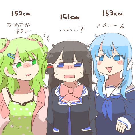 tsukino mito, morinaka kazaki, and yuuki chihiro (nijisanji) drawn by rebecca_(keinelove)