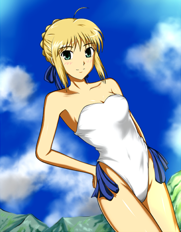 artoria pendragon and saber (fate and 1 more) drawn by asaishi