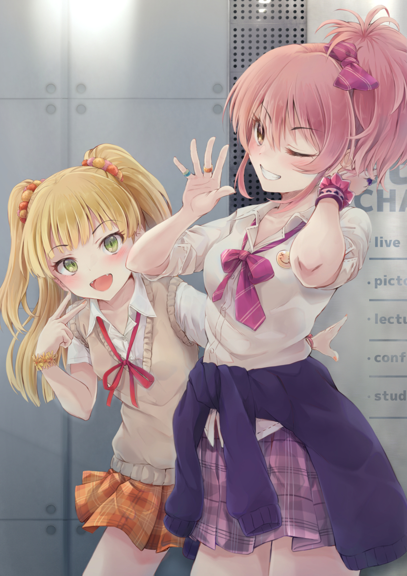 jougasaki mika and jougasaki rika (idolmaster and 1 more) drawn by arigato_(rmskrtkdlqj)