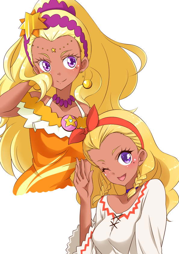 amamiya elena and cure soleil (precure and 1 more) drawn by shiruppo