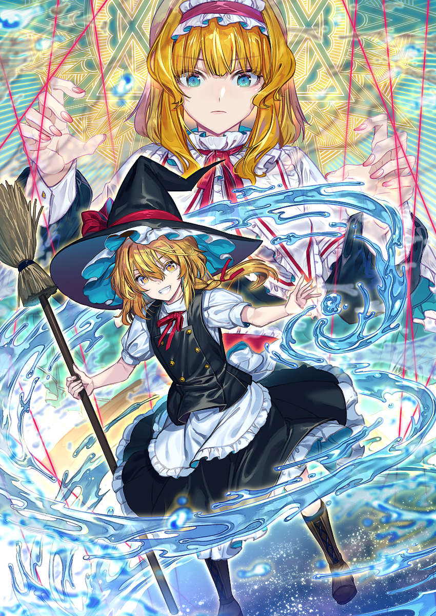 kirisame marisa and alice margatroid (touhou) drawn by zounose