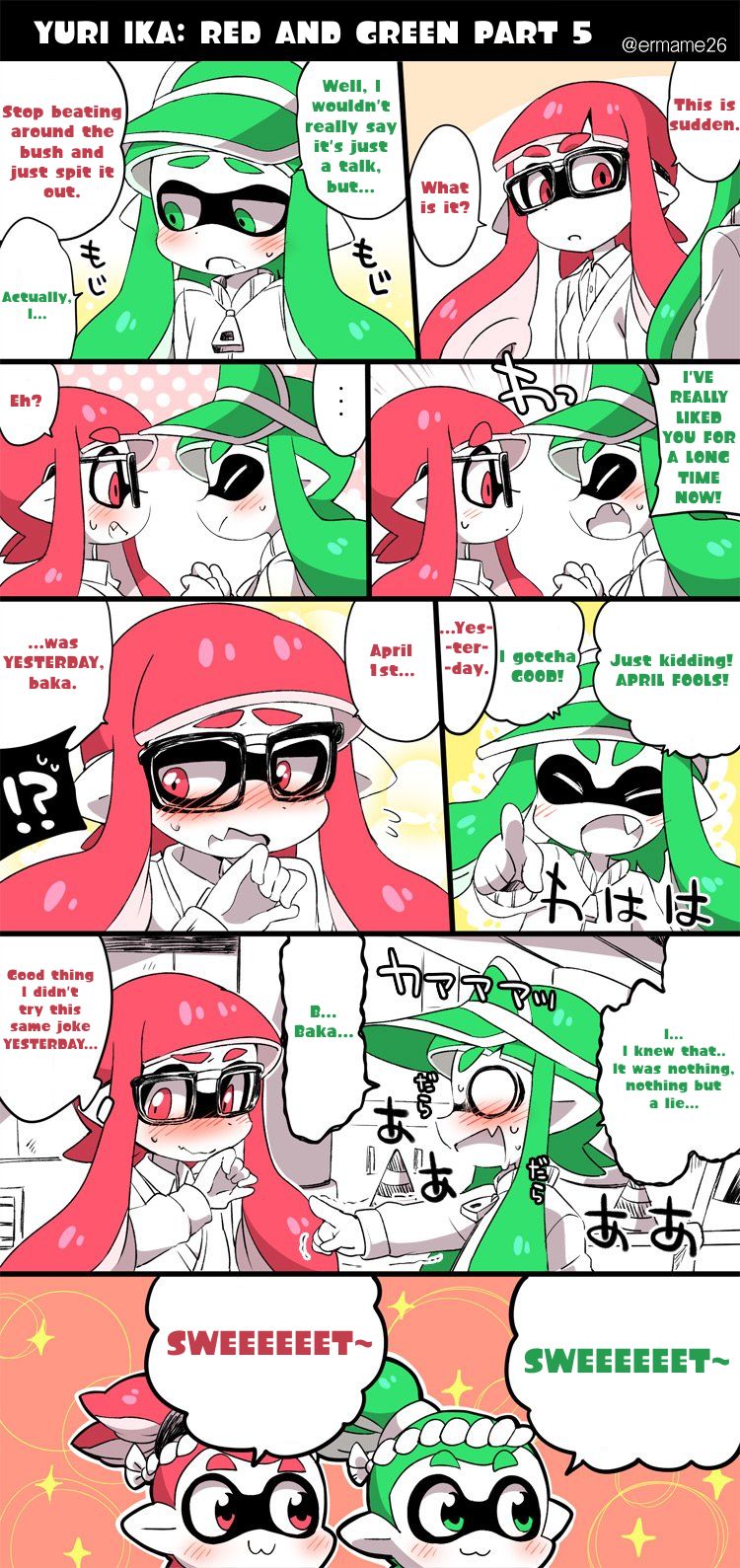 inkling player character, inkling girl, and inkling boy (splatoon and 1 more) drawn by eromame