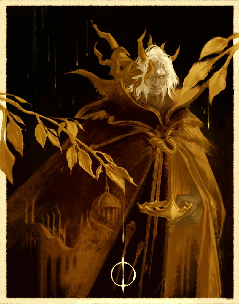 morgott the omen king and margit the fell omen (elden ring) drawn by cruentum_noctis