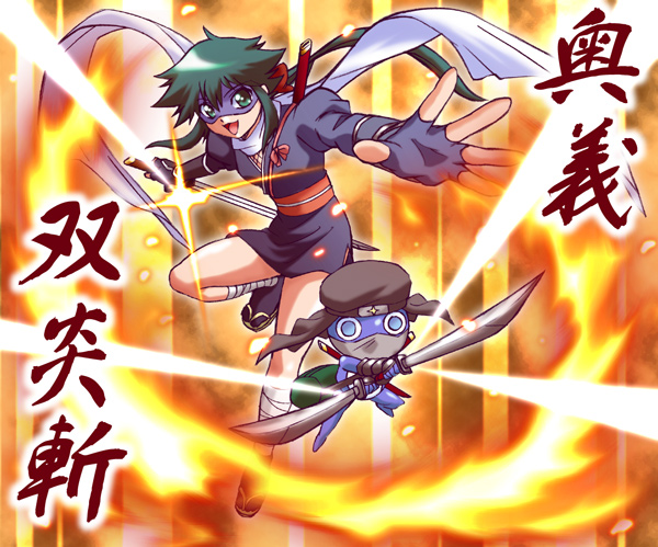 azumaya koyuki and dororo (keroro gunsou and 1 more) drawn by hikari_(mitsu_honey)