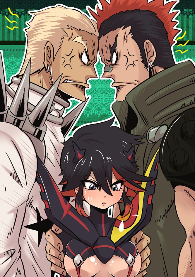 matoi ryuuko, senketsu, gamagoori ira, and kinagase tsumugu (kill la kill) drawn by akira_(valzerica)