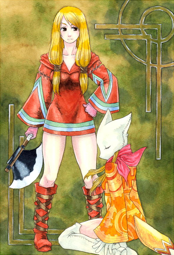 geomancer and mime (final fantasy and 1 more) drawn by kikimimi_612