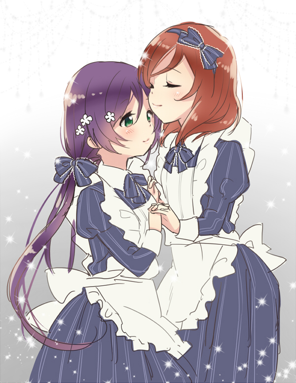 nishikino maki and tojo nozomi (love live! and 1 more) drawn by kashiwagi_sumika