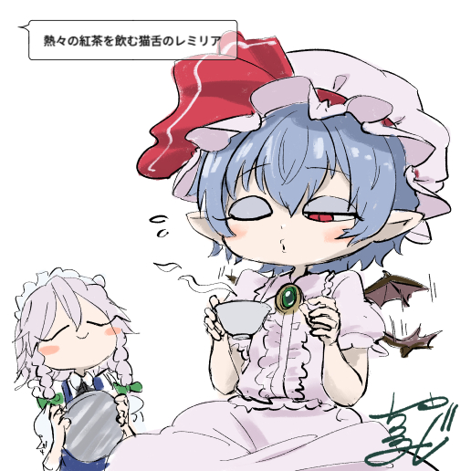 remilia scarlet and izayoi sakuya (touhou) drawn by chamaji