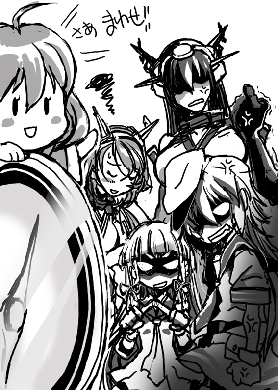 nagato, murakumo, mutsu, kiso, rashinban musume, and 1 more (kantai collection) drawn by kai_(akamekogeme)