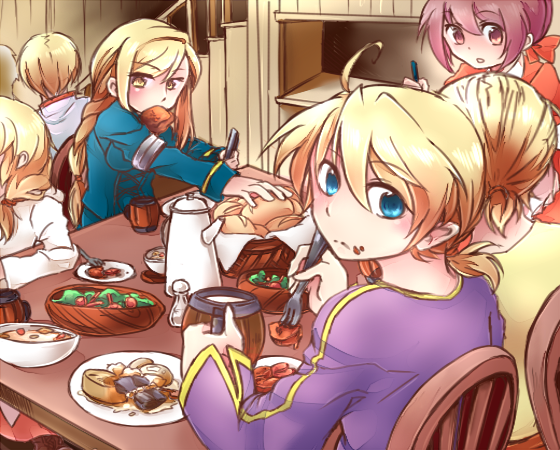 agrias oaks, ramza beoulve, white mage, and mustadio bunansa (final fantasy and 1 more) drawn by rei_daishiki