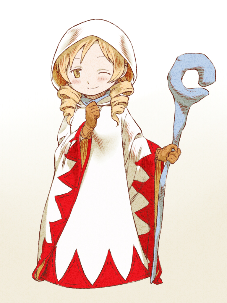 tomoe mami and white mage (final fantasy and 2 more) drawn by oda_takayuki