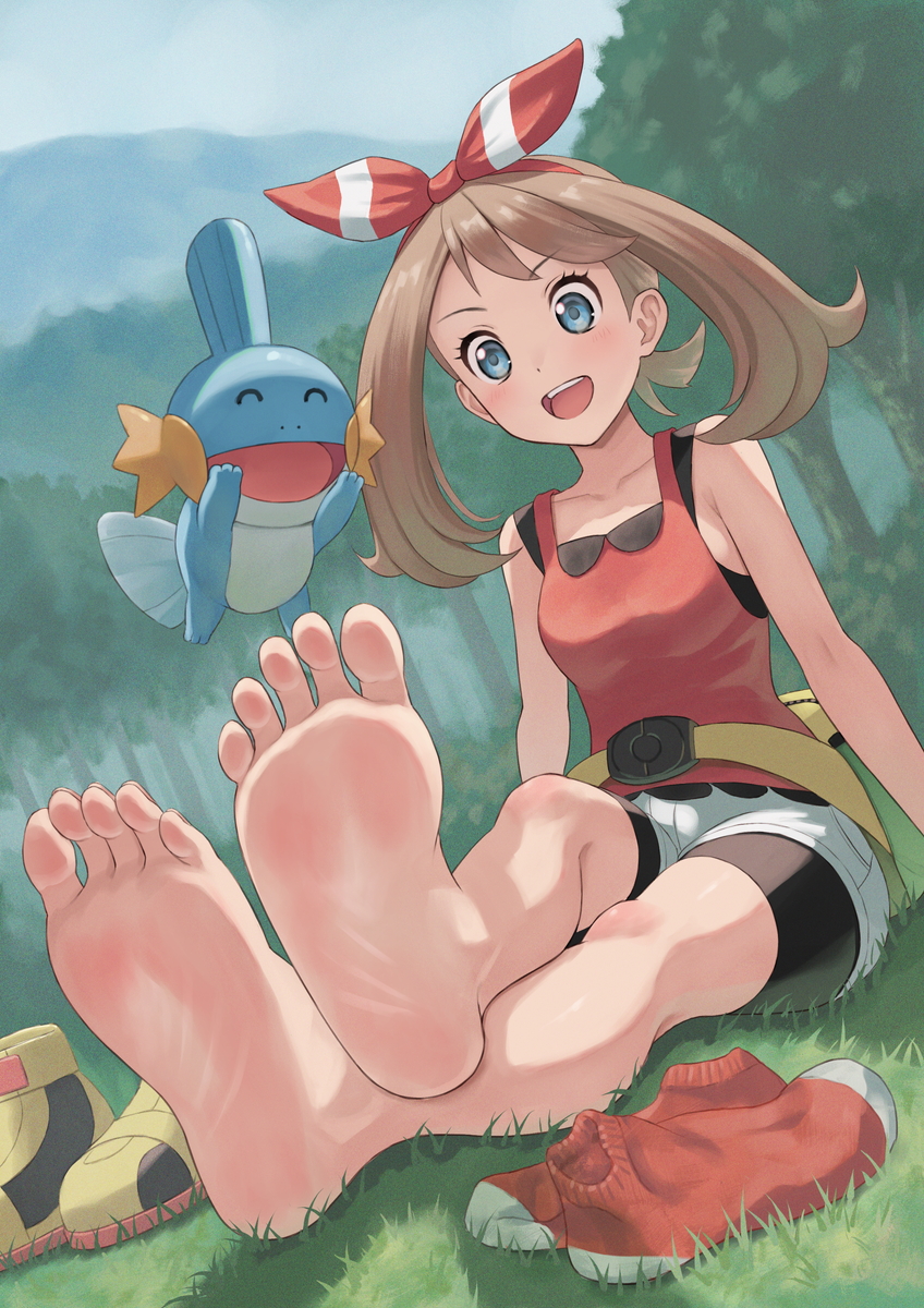 may and mudkip (pokemon and 1 more) drawn by botan_m