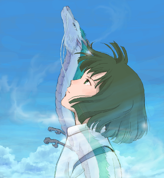haku (sen to chihiro no kamikakushi) drawn by sakai_yume