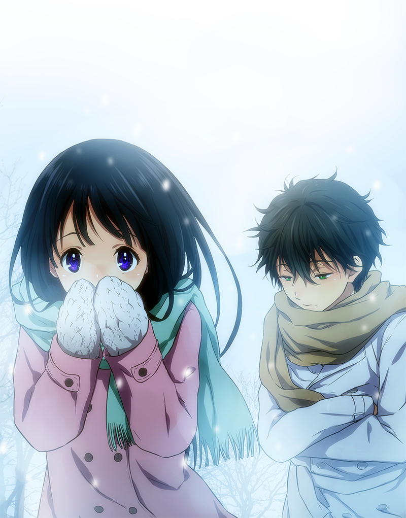 chitanda eru and oreki houtarou (hyouka) drawn by rito453