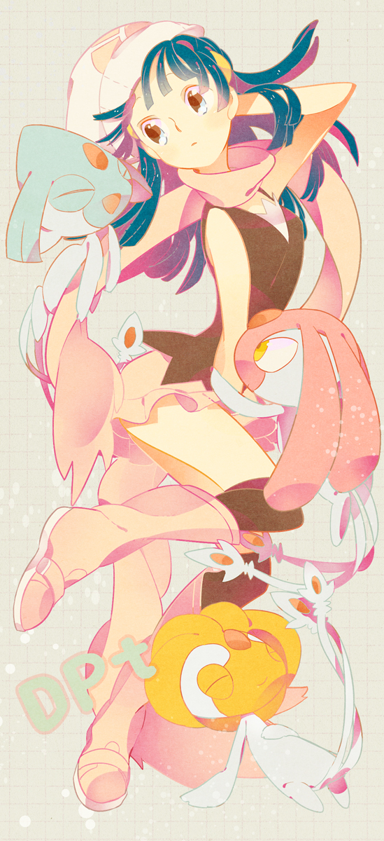 dawn, mesprit, azelf, and uxie (pokemon and 1 more) drawn by hagiko