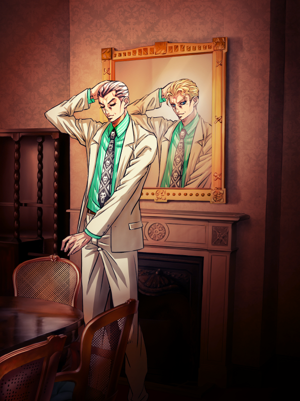 kira yoshikage and kawajiri kosaku (jojo no kimyou na bouken and 1 more) drawn by c-7_(assate)