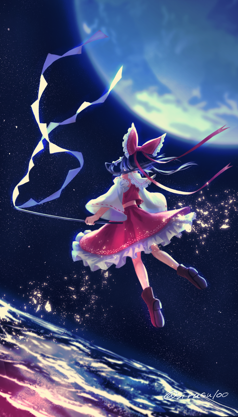 hakurei reimu (touhou and 1 more) drawn by nora_(le-chat-noir)