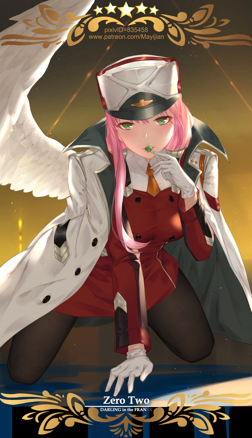 zero two (darling in the franxx) drawn by yijian_ma