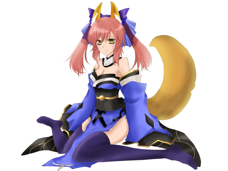 tamamo and tamamo no mae (fate and 2 more) drawn by s-ei