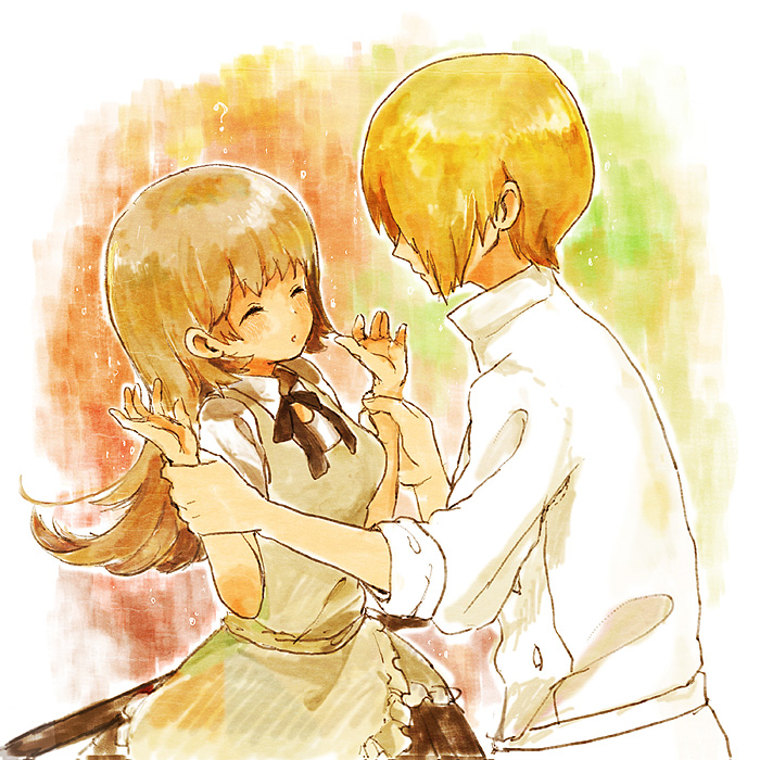 todoroki yachiyo and satou jun (working!!) drawn by koedo